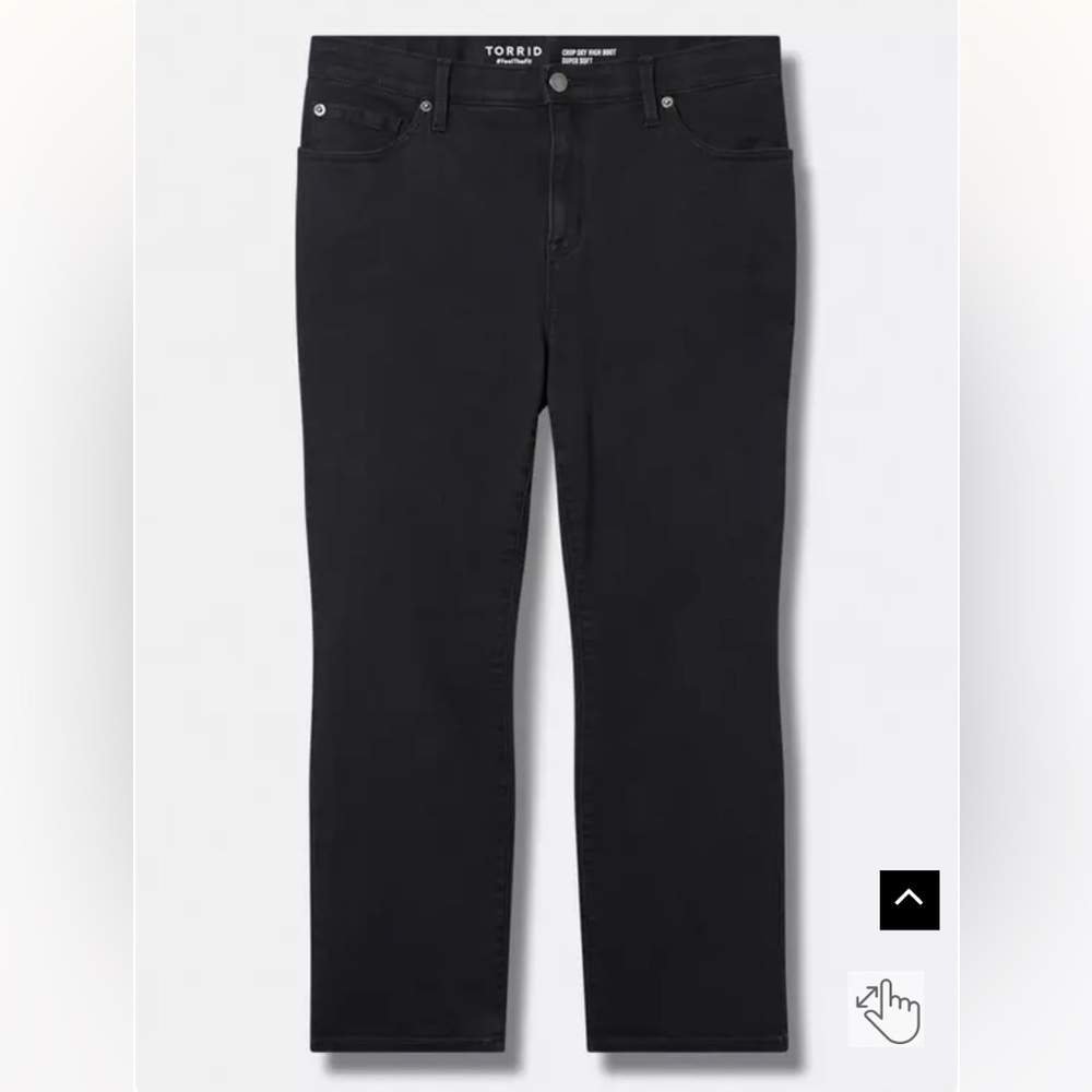 Torrid 12 Crop Sky High Boot Super Soft High-Rise Jean Black - Picture 4 of 7